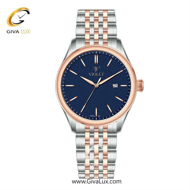 ساعت مچی اورجینال مردانه ویولت VIOLET نقره ای-رزگلد | نقره ای-رزگلد| سرمه ای| کد رفرنس 0629/2